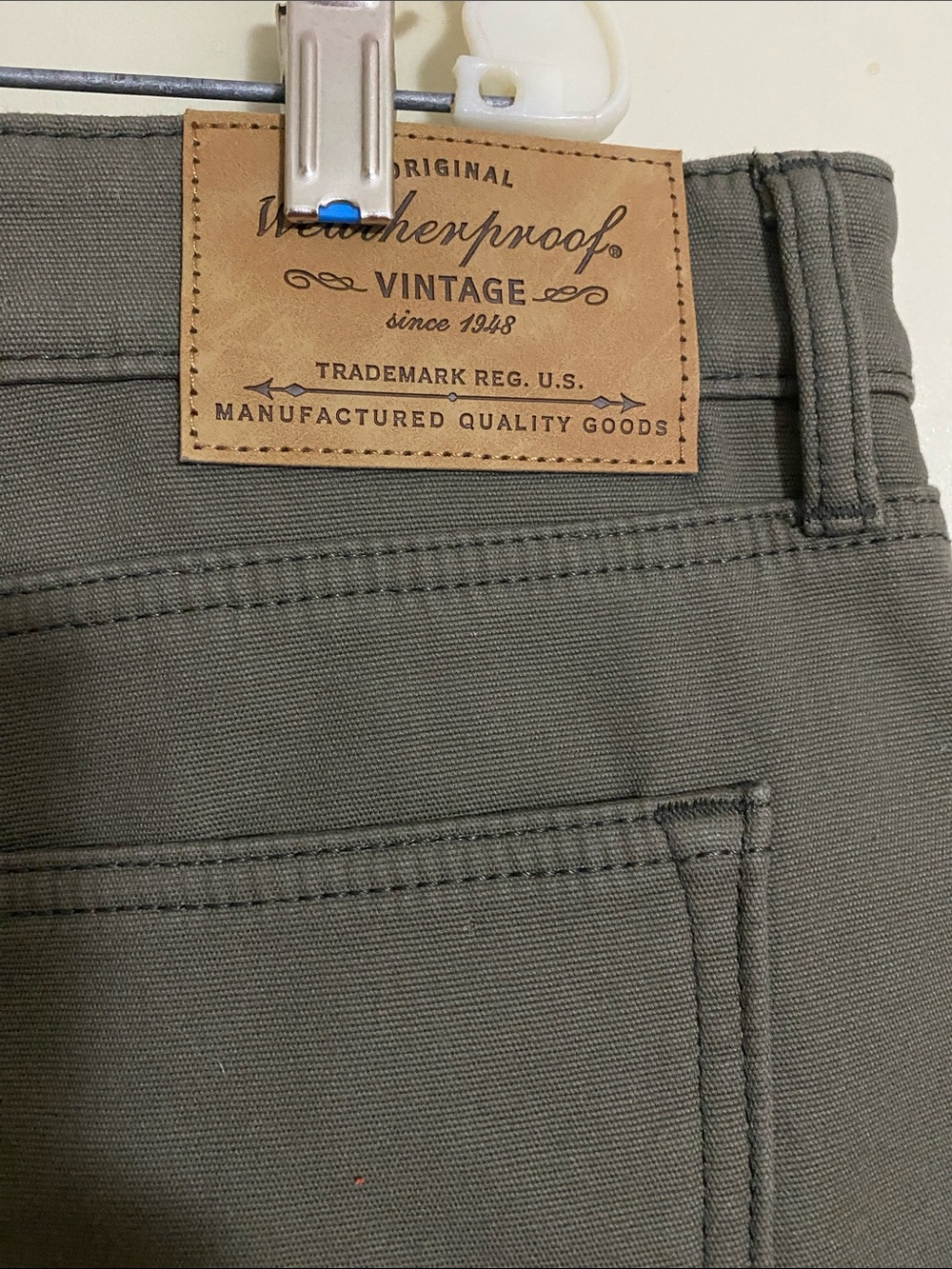 Weatherproof Olive Green Pants with Lining 40x30 - Picture 3 of 8